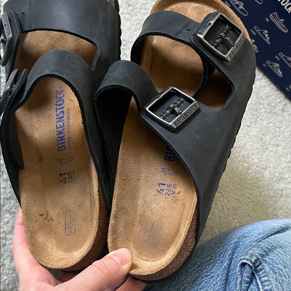 Birkenstock Arizona BS Black Slides like new 41 - Picture 6 of 7